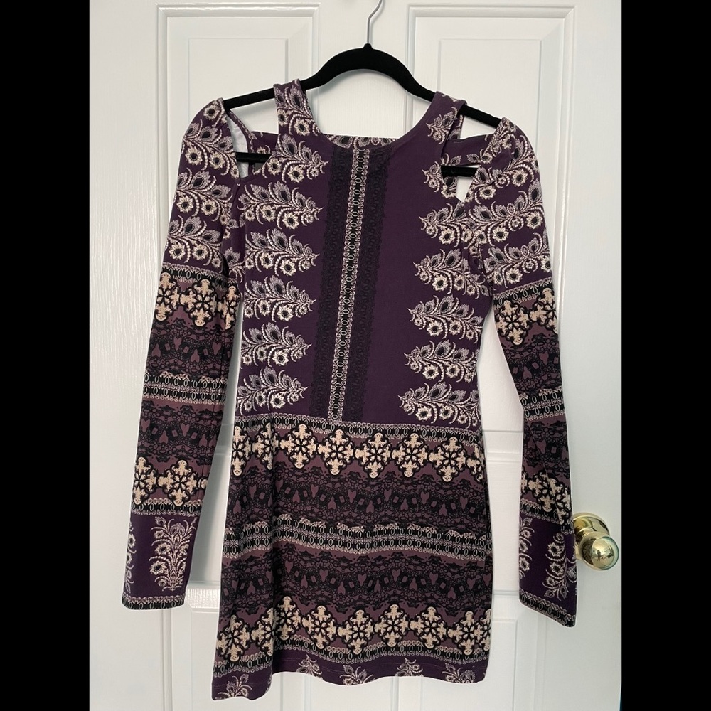 Free People Bodycon Dress with Long Sleeves and Open Back